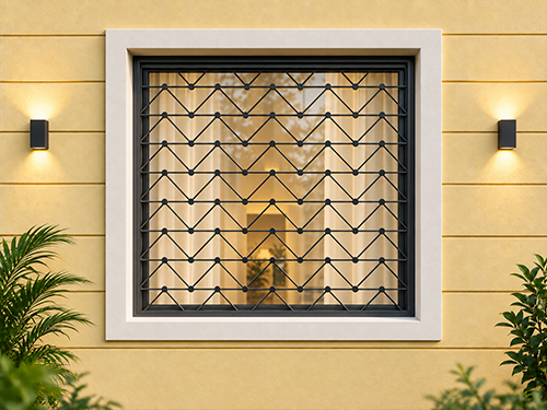 Two-Tone Finish steel window grill design
