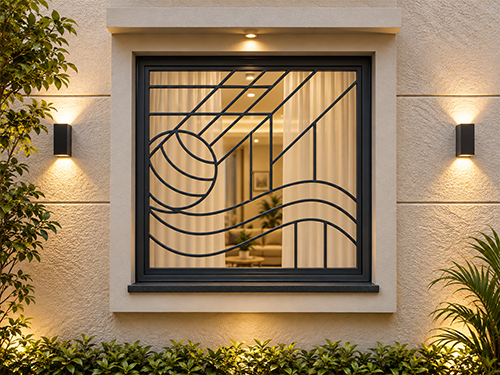 Corner Wrap for Bay Windows steel window grill design